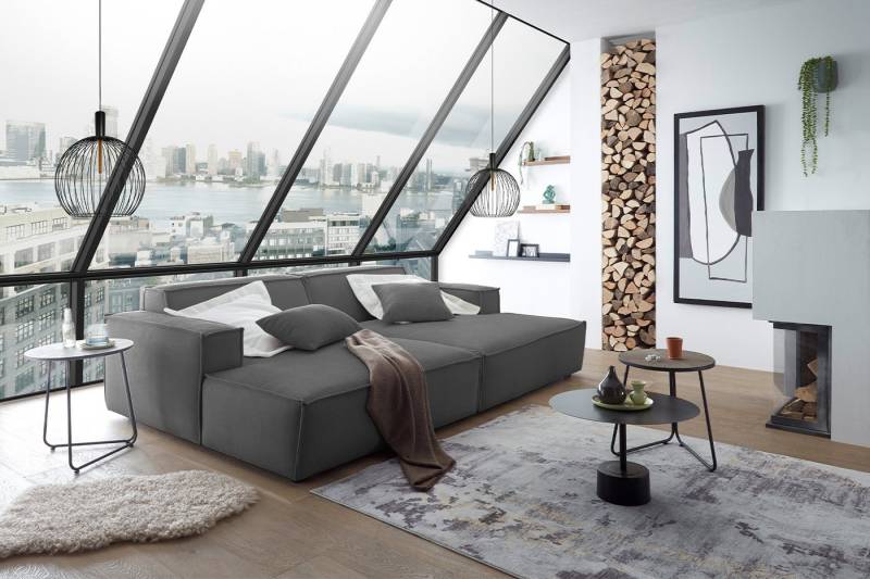 KAWOLA Big-Sofa SAMU, Couch Feincord verschiedene Farben 256x168 cm von KAWOLA