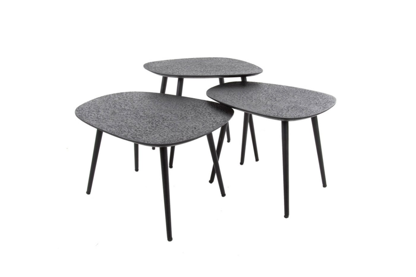 KAWOLA Couchtisch LAUCA (Set, 3-St), Metall schwarz viereckig von KAWOLA