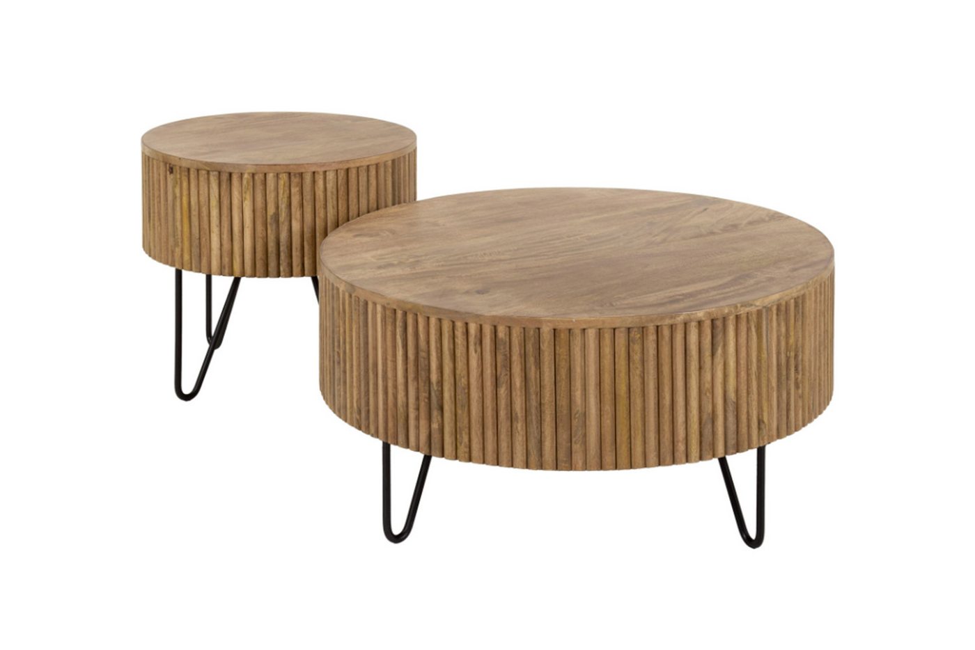 KAWOLA Couchtisch LORENA (Set, 2-St), Mangoholz braun von KAWOLA