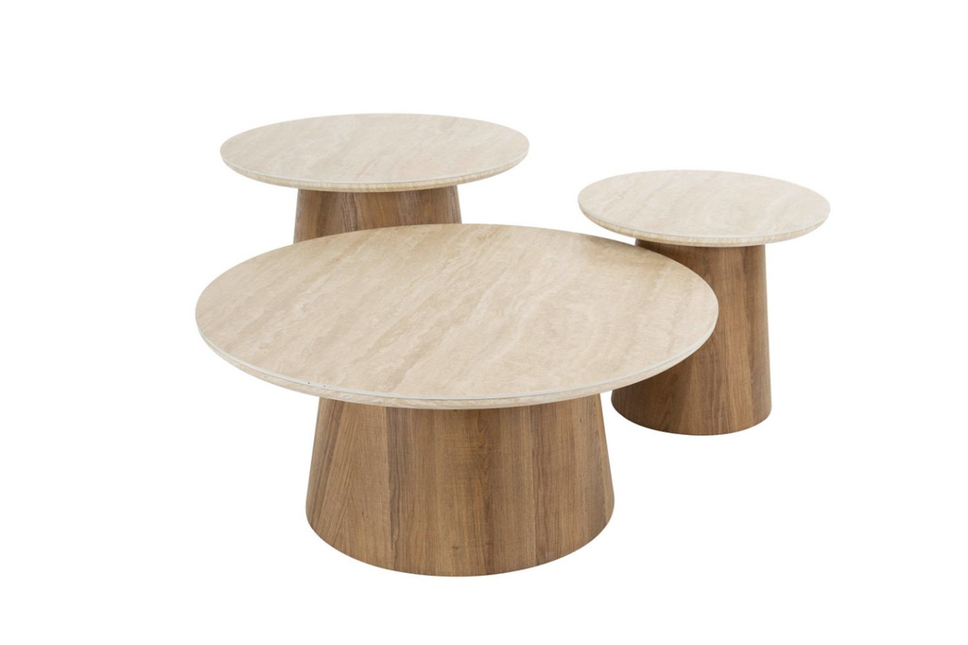 KAWOLA Couchtisch PRETO (Set, 3-St), Keramik weiß von KAWOLA