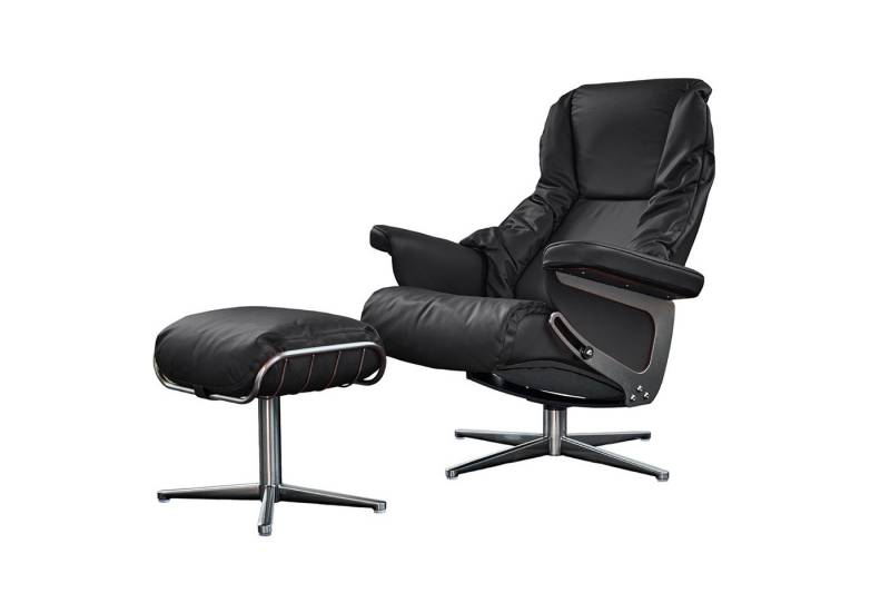 KAWOLA Drehsessel MODO, Relaxsessel Leder mit Hocker verschiedene Farben von KAWOLA