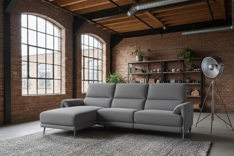 KAWOLA Ecksofa ADRIANA mit Longchair – Entspannung pur – Relaxsofa, Elektrische Liegefunktion, Flachgewebe anthrazit, Wohnzimmercouch KAWOLA Ecksofa ADRIANA mit Longchair – Entspannung pur – Relaxsofa, Elektrische Liegefunktion, Flachgewebe anthrazit, Wohnzimmercouch von KAWOLA