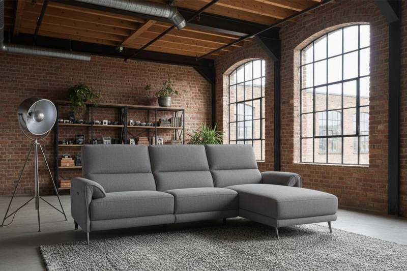 KAWOLA Ecksofa ADRIANA mit Longchair – Entspannung pur – Relaxsofa, Elektrische Liegefunktion, Flachgewebe anthrazit, Wohnzimmercouch KAWOLA Ecksofa ADRIANA mit Longchair – Entspannung pur – Relaxsofa, Elektrische Liegefunktion, Flachgewebe anthrazit, Wohnzimmercouch von KAWOLA