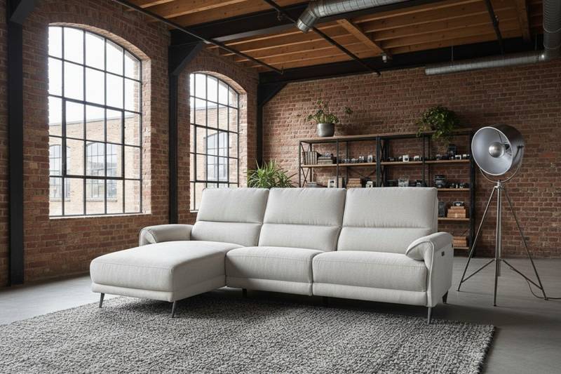 KAWOLA Ecksofa ADRIANA mit Longchair – Entspannung pur – Relaxsofa, Elektrische Liegefunktion, Flachgewebe hellgrau, Wohnzimmercouch KAWOLA Ecksofa ADRIANA mit Longchair – Entspannung pur – Relaxsofa, Elektrische Liegefunktion, Flachgewebe hellgrau, Wohnzimmercouch von KAWOLA