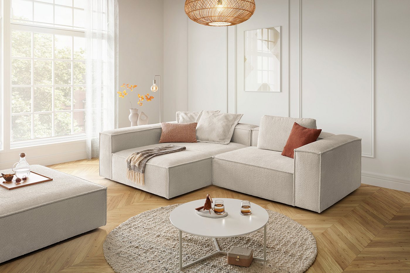 KAWOLA Ecksofa CARMO, Couch L-Form rechts oder links Stoff verschiedene Farben 306x191 cm KAWOLA Ecksofa CARMO, Couch L-Form rechts oder links Stoff verschiedene Farben 306x191 cm von KAWOLA