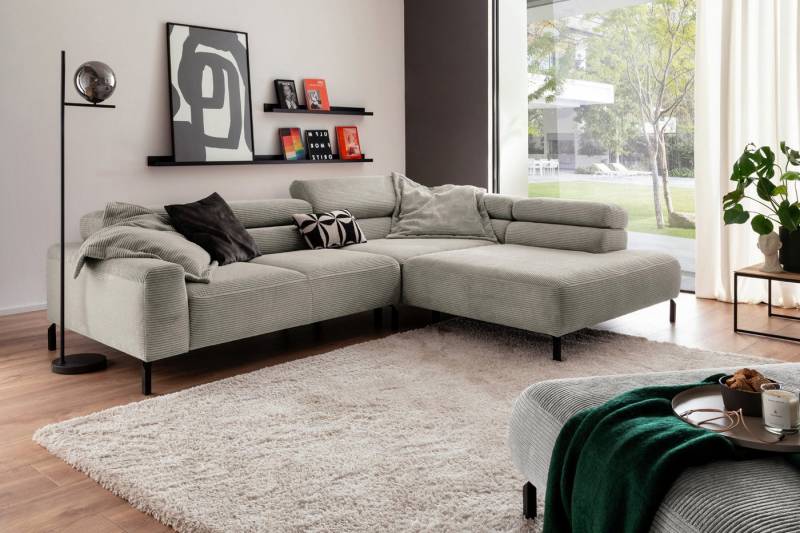 KAWOLA Ecksofa DELIA, L-Form rechts oder links, mit oder ohne Sitzvorzug, Cord von KAWOLA
