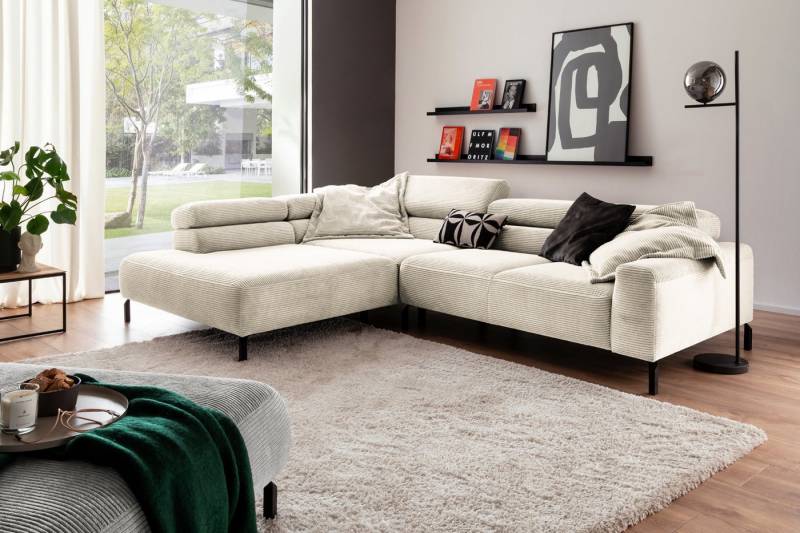 KAWOLA Ecksofa DELIA, L-Form rechts oder links, mit oder ohne Sitzvorzug, Cord von KAWOLA