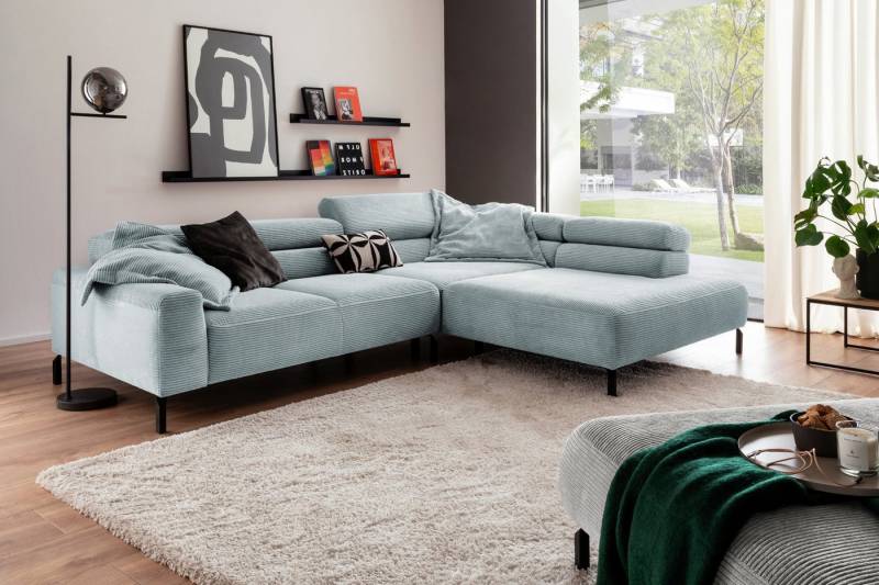 KAWOLA Ecksofa DELIA, L-Form rechts oder links, mit oder ohne Sitzvorzug, Cord von KAWOLA