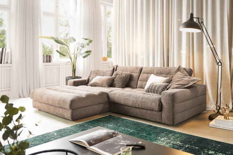 KAWOLA Ecksofa LANA, Couch L-Form rechts oder links versch. Größen und verschiedene Farben von KAWOLA