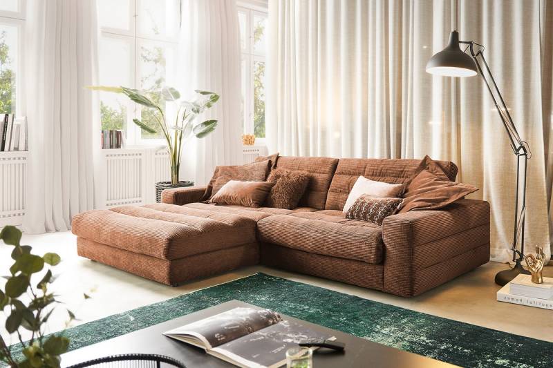 KAWOLA Ecksofa LANA, Couch L-Form rechts oder links versch. Größen und verschiedene Farben von KAWOLA