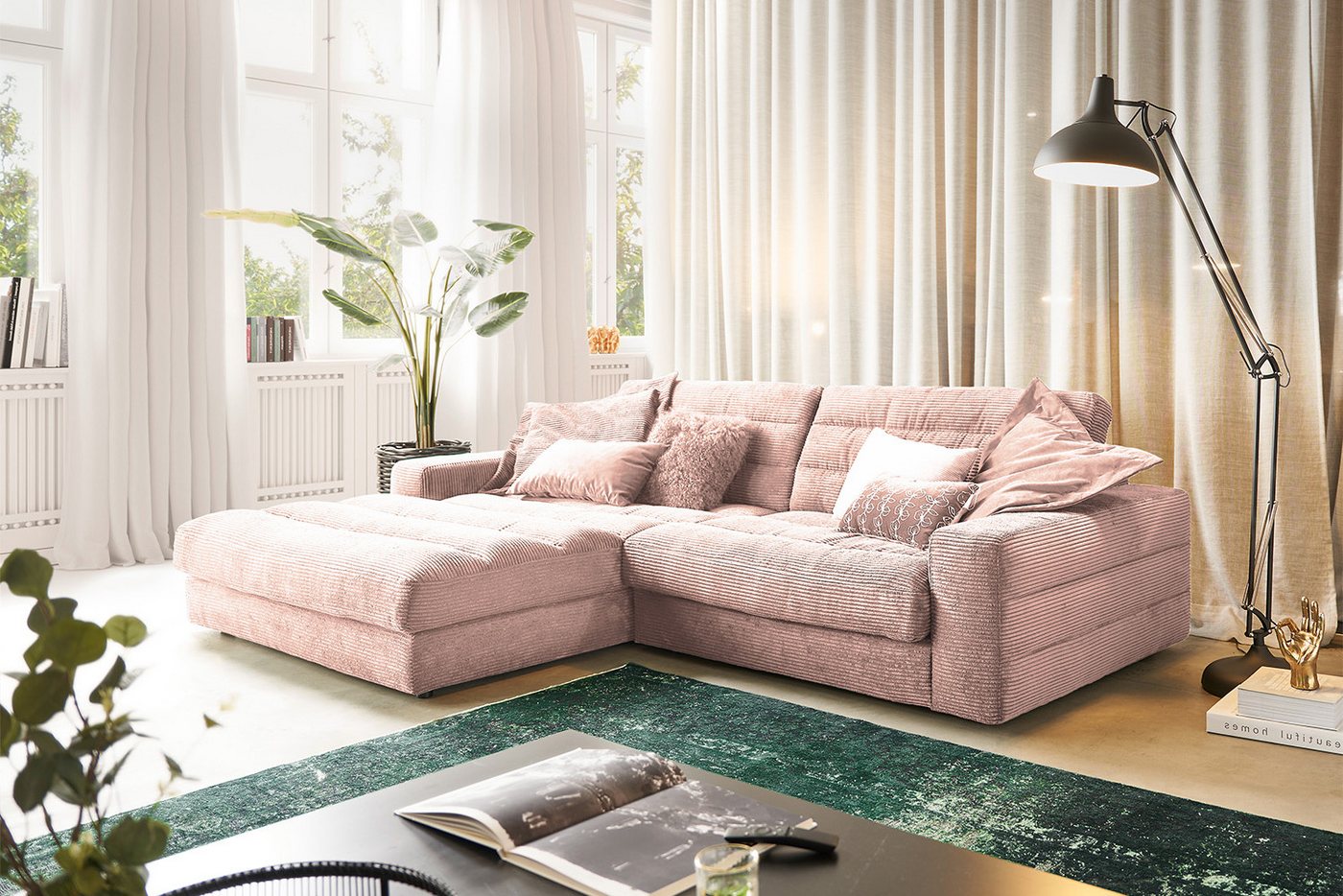 KAWOLA Ecksofa LANA, Couch L-Form rechts oder links versch. Größen und verschiedene Farben von KAWOLA