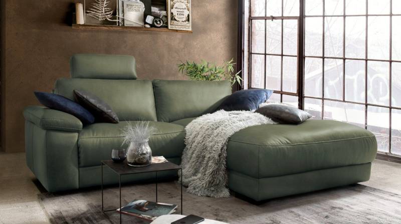 KAWOLA Ecksofa LOLA, Couch L-Form rechts oder links, Sitzvorzug motorisch, Stoff oder Leder von KAWOLA