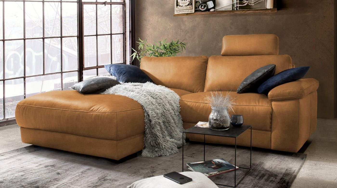 KAWOLA Ecksofa LOLA, Sofa Stoff od. Leder, Recamiere rechts od. links, versch. Farben von KAWOLA