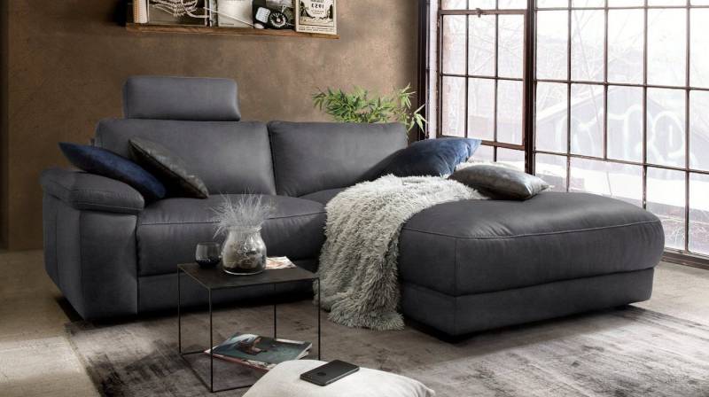 KAWOLA Ecksofa LOLA, Sofa Stoff od. Leder, Recamiere rechts od. links, versch. Farben von KAWOLA