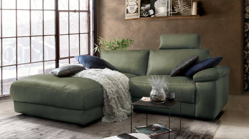 KAWOLA Ecksofa LOLA, Sofa Stoff od. Leder, Recamiere rechts od. links, versch. Farben von KAWOLA