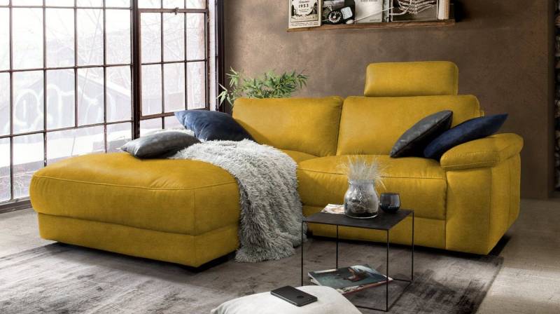 KAWOLA Ecksofa LOLA, Sofa Stoff od. Leder, Recamiere rechts od. links, versch. Farben von KAWOLA