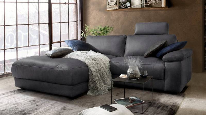 KAWOLA Ecksofa LOLA, Sofa Stoff od. Leder, Recamiere rechts od. links, versch. Farben von KAWOLA