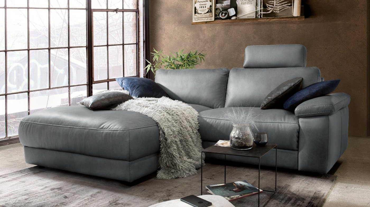 KAWOLA Ecksofa LOLA, Sofa Stoff od. Leder, Recamiere rechts od. links, versch. Farben von KAWOLA