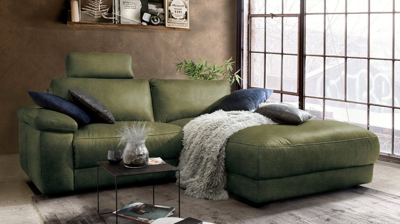 KAWOLA Ecksofa LOLA, Sofa Stoff od. Leder, Recamiere rechts od. links, versch. Farben von KAWOLA