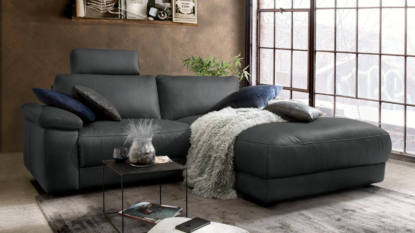 KAWOLA Ecksofa LOLA, Sofa Stoff od. Leder, Recamiere rechts od. links, versch. Farben von KAWOLA