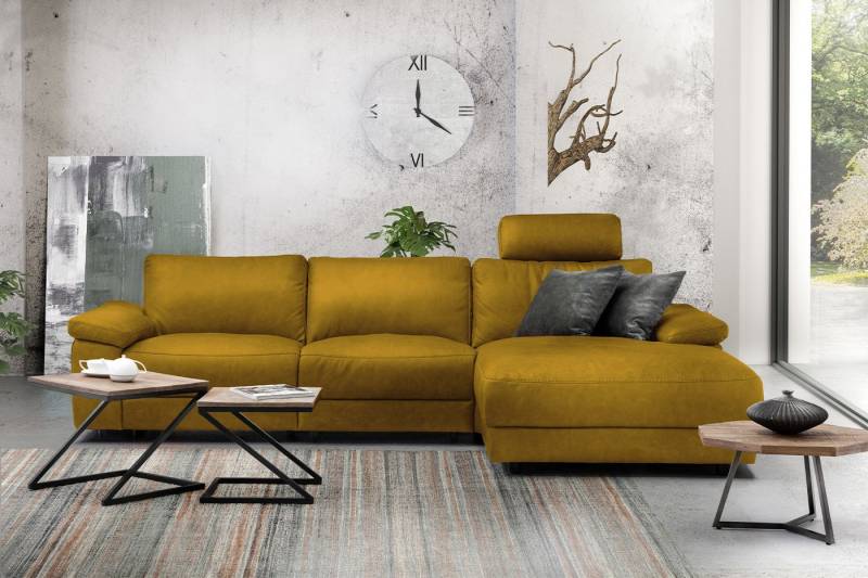 KAWOLA Ecksofa LOLA XL, Couch L-Form rechts oder links, Sitzvorzug motorisch, Stoff oder Leder von KAWOLA