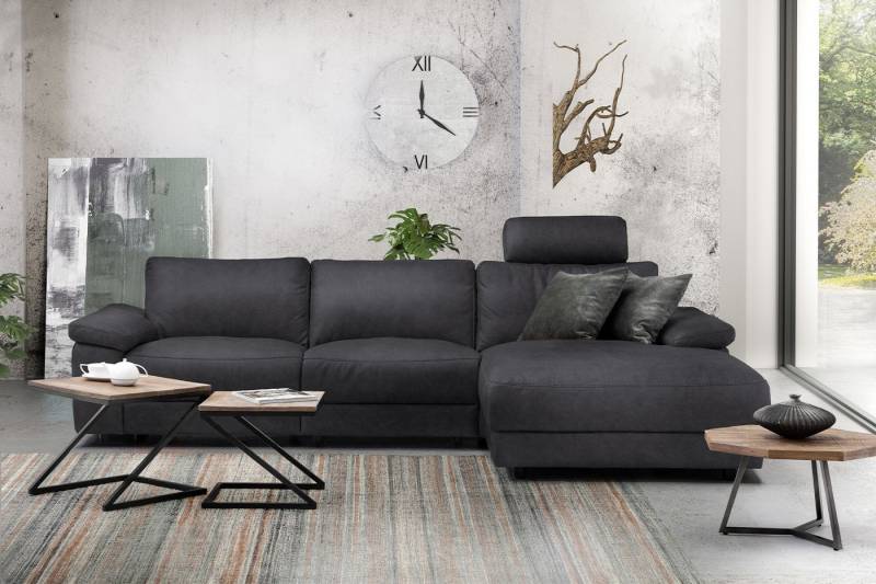 KAWOLA Ecksofa LOLA XL, Couch L-Form rechts oder links, Sitzvorzug motorisch, Stoff oder Leder von KAWOLA