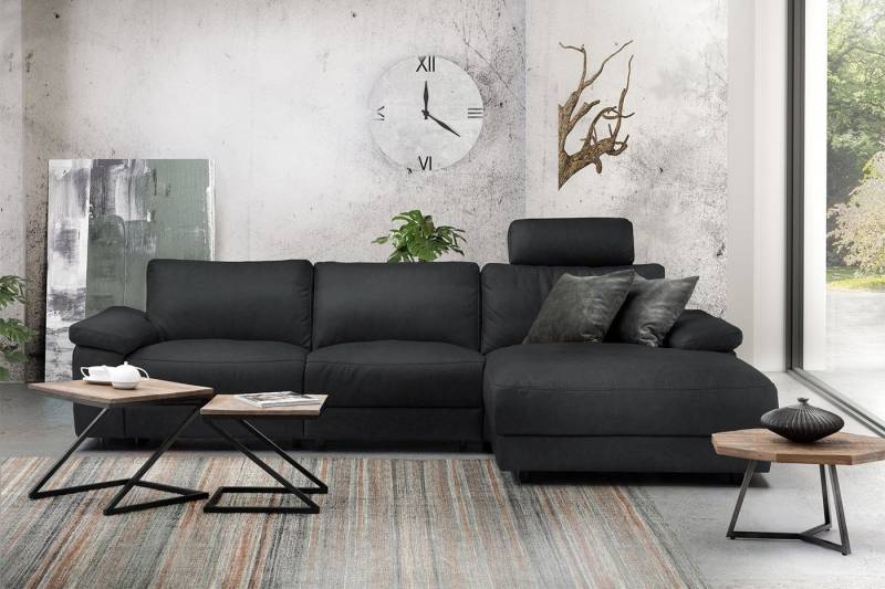 KAWOLA Ecksofa LOLA XL, Sofa Stoff od. Leder, Recamiere rechts od. links, versch. Farben von KAWOLA