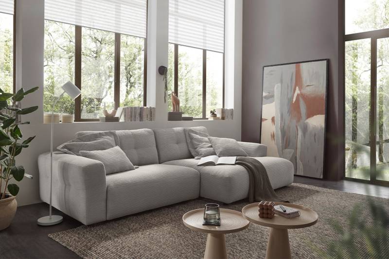 KAWOLA Ecksofa MIKA, Couch L-Form rechts oder links, Cord verschiedene Farben von KAWOLA