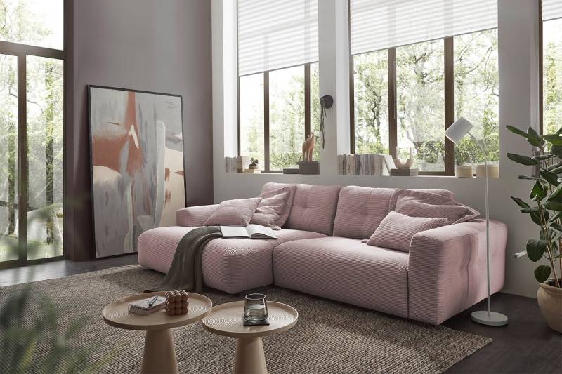 KAWOLA Ecksofa MIKA, Couch L-Form rechts oder links, Cord verschiedene Farben von KAWOLA