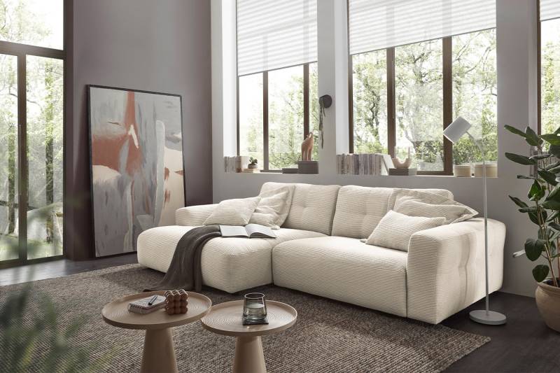 KAWOLA Ecksofa MIKA, Couch L-Form rechts oder links, Cord verschiedene Farben von KAWOLA