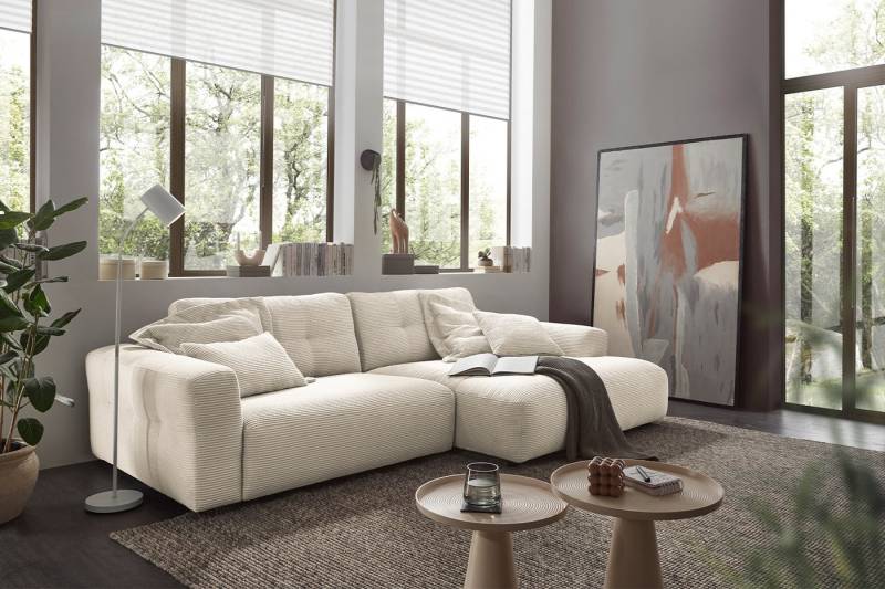 KAWOLA Ecksofa MIKA, Couch L-Form rechts oder links, Cord verschiedene Farben von KAWOLA