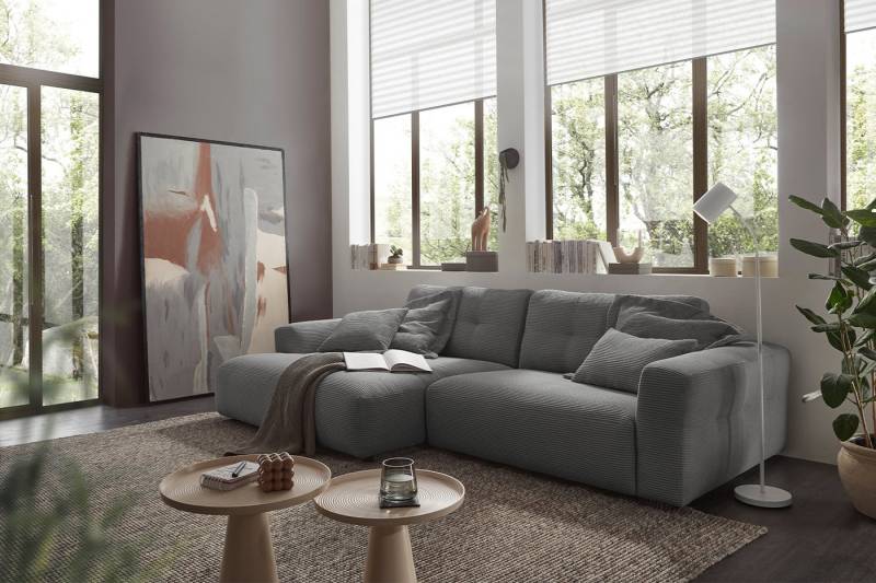 KAWOLA Ecksofa MIKA, Couch L-Form rechts oder links, Cord verschiedene Farben von KAWOLA
