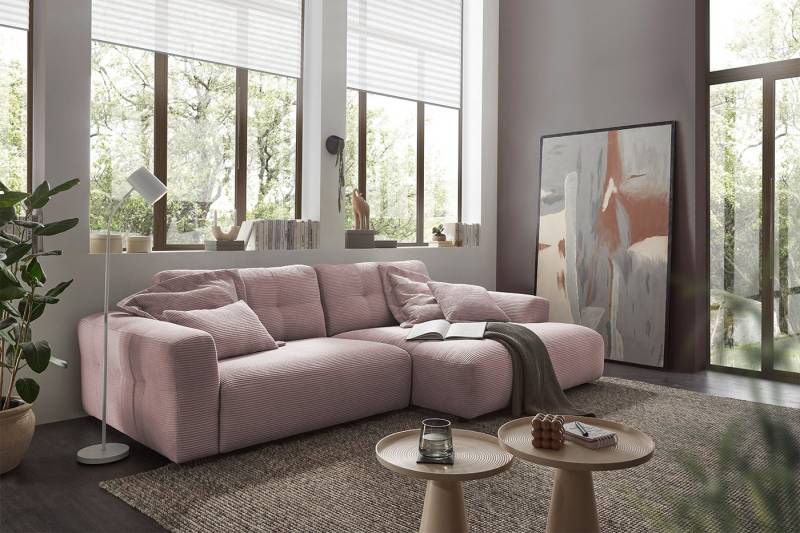 KAWOLA Ecksofa MIKA, Couch L-Form rechts oder links, Cord verschiedene Farben von KAWOLA