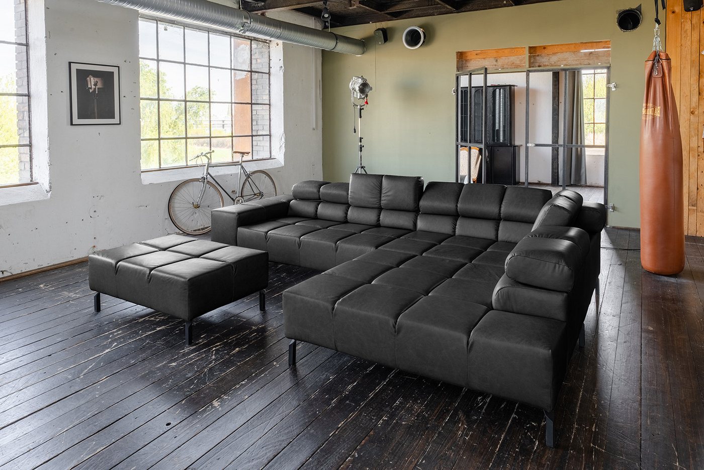 KAWOLA Ecksofa NELSON, L-Form rechts oder links Leder mit Hocker verschiedene Farben KAWOLA Ecksofa NELSON, L-Form rechts oder links Leder mit Hocker verschiedene Farben von KAWOLA