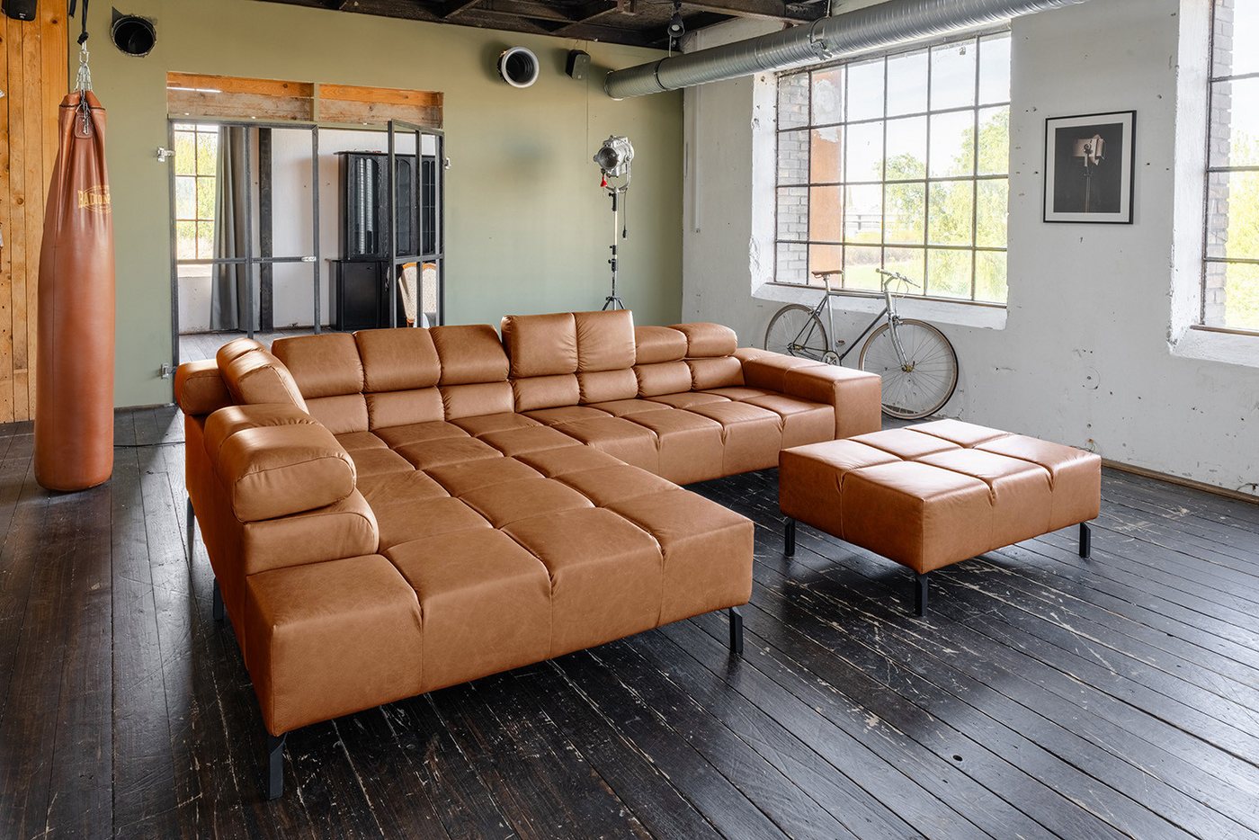 KAWOLA Ecksofa NELSON, L-Form rechts oder links Leder mit Hocker verschiedene Farben KAWOLA Ecksofa NELSON, L-Form rechts oder links Leder mit Hocker verschiedene Farben von KAWOLA