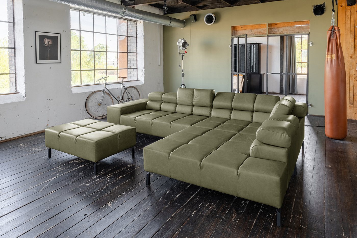 KAWOLA Ecksofa NELSON, L-Form rechts oder links Leder mit Hocker verschiedene Farben KAWOLA Ecksofa NELSON, L-Form rechts oder links Leder mit Hocker verschiedene Farben von KAWOLA