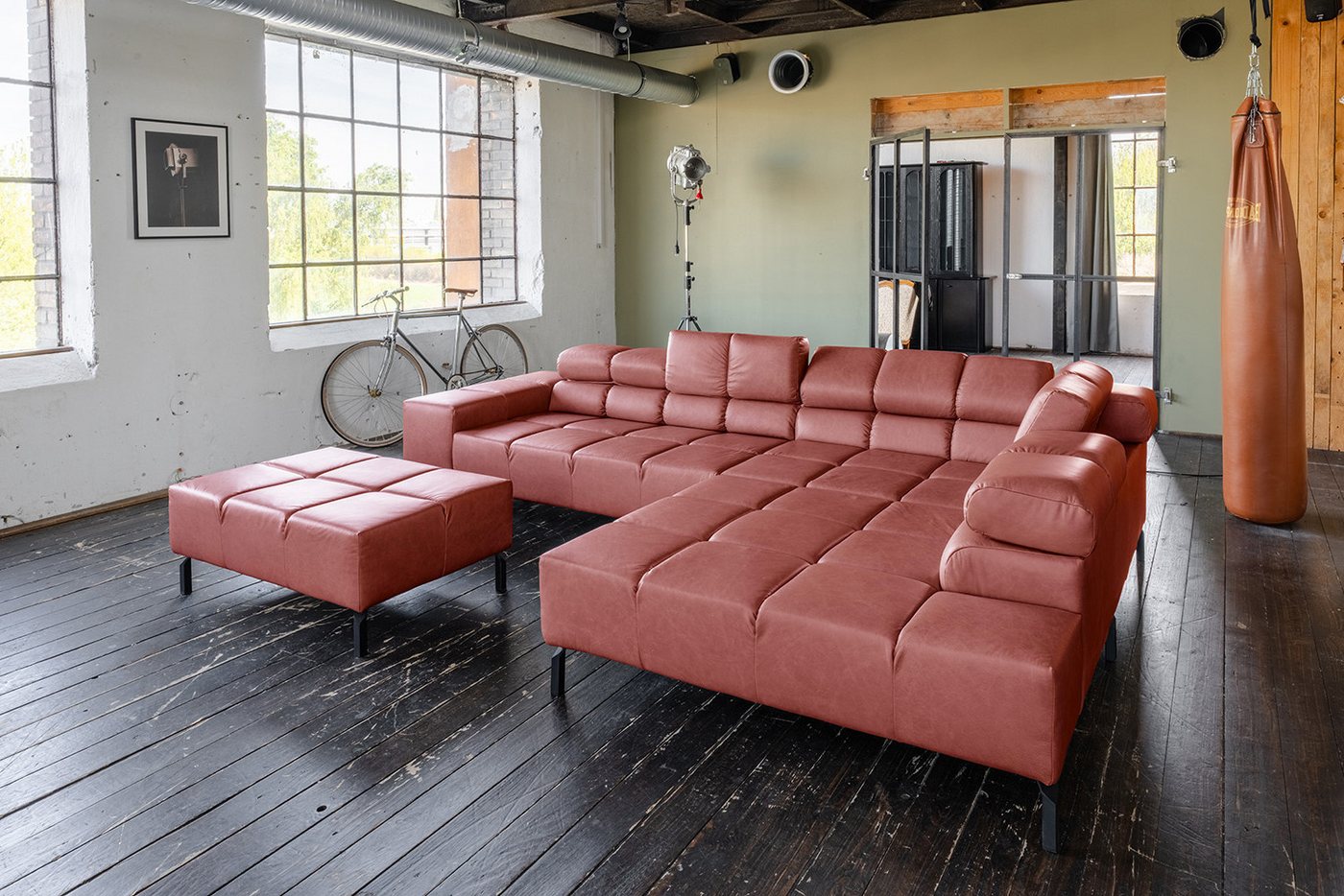 KAWOLA Ecksofa NELSON, L-Form rechts oder links Leder mit Hocker verschiedene Farben KAWOLA Ecksofa NELSON, L-Form rechts oder links Leder mit Hocker verschiedene Farben von KAWOLA