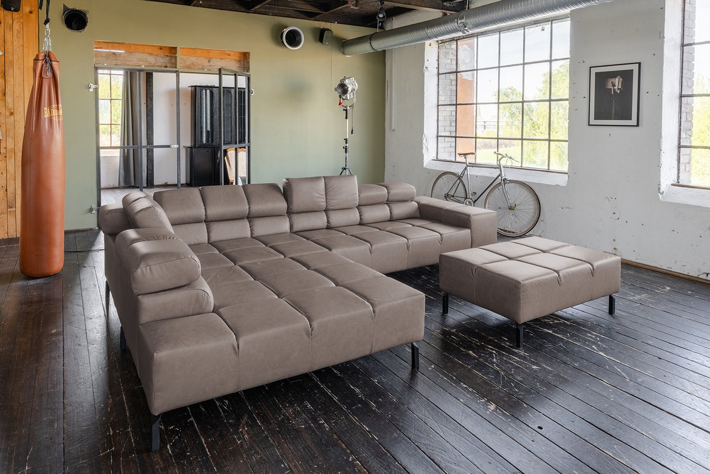 KAWOLA Ecksofa NELSON, L-Form rechts oder links Leder mit Hocker verschiedene Farben KAWOLA Ecksofa NELSON, L-Form rechts oder links Leder mit Hocker verschiedene Farben von KAWOLA