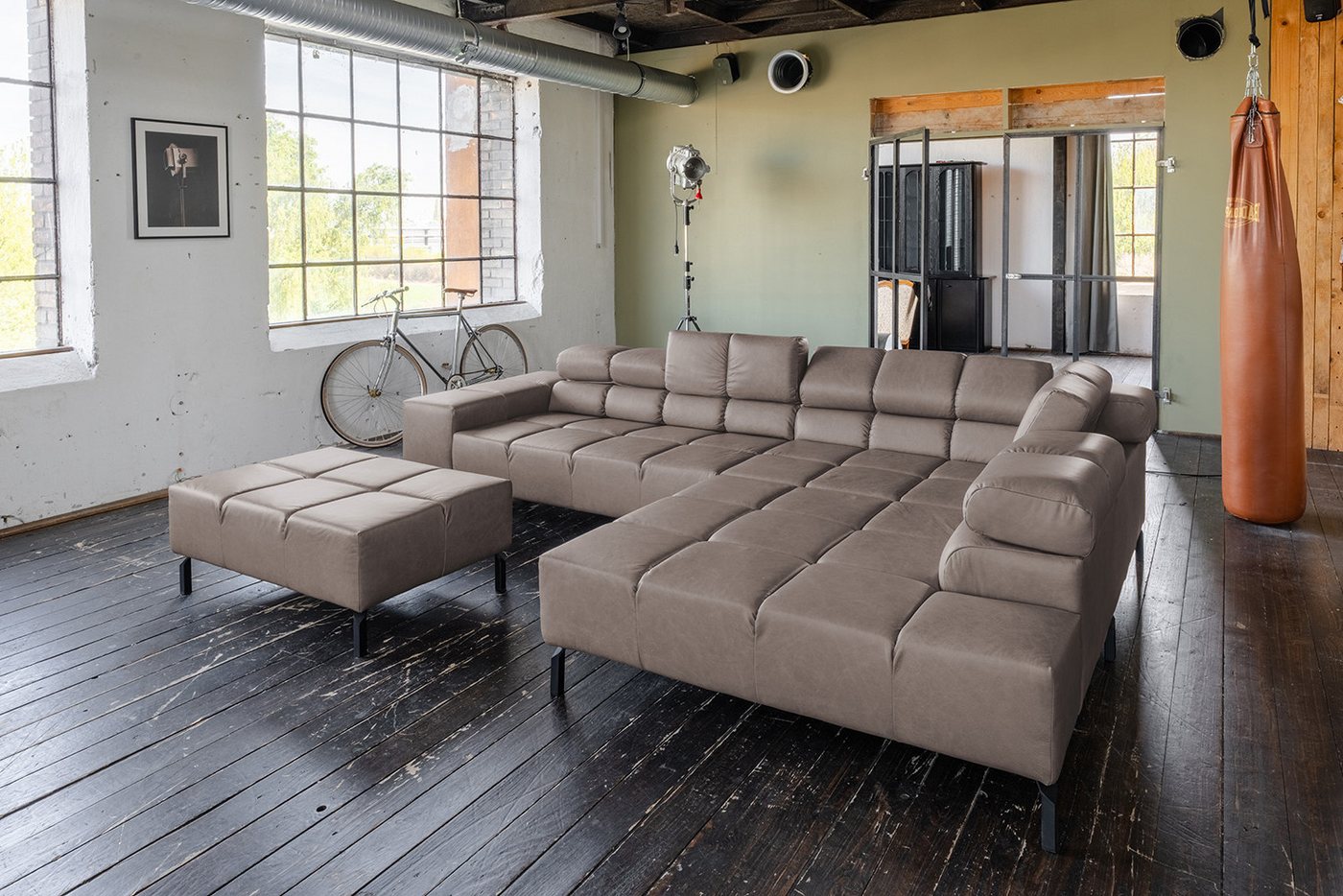 KAWOLA Ecksofa NELSON, L-Form rechts oder links Leder mit Hocker verschiedene Farben KAWOLA Ecksofa NELSON, L-Form rechts oder links Leder mit Hocker verschiedene Farben von KAWOLA