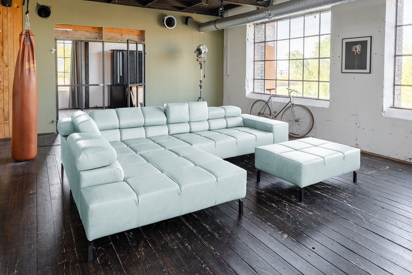 KAWOLA Ecksofa NELSON, L-Form rechts oder links Leder mit Hocker verschiedene Farben KAWOLA Ecksofa NELSON, L-Form rechts oder links Leder mit Hocker verschiedene Farben von KAWOLA