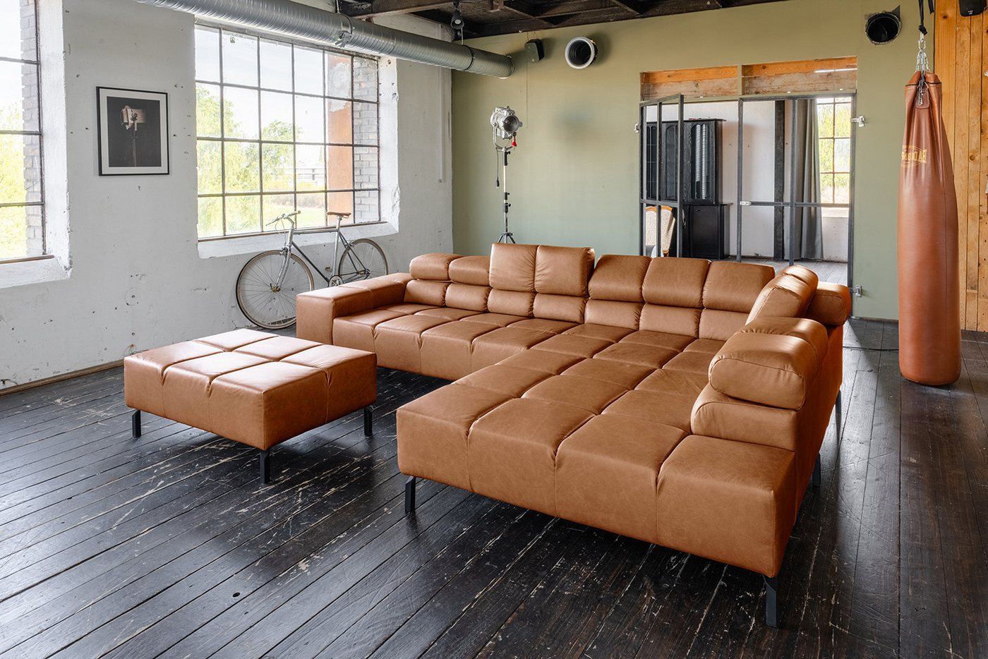 KAWOLA Ecksofa NELSON, L-Form rechts oder links Leder mit Hocker verschiedene Farben KAWOLA Ecksofa NELSON, L-Form rechts oder links Leder mit Hocker verschiedene Farben von KAWOLA