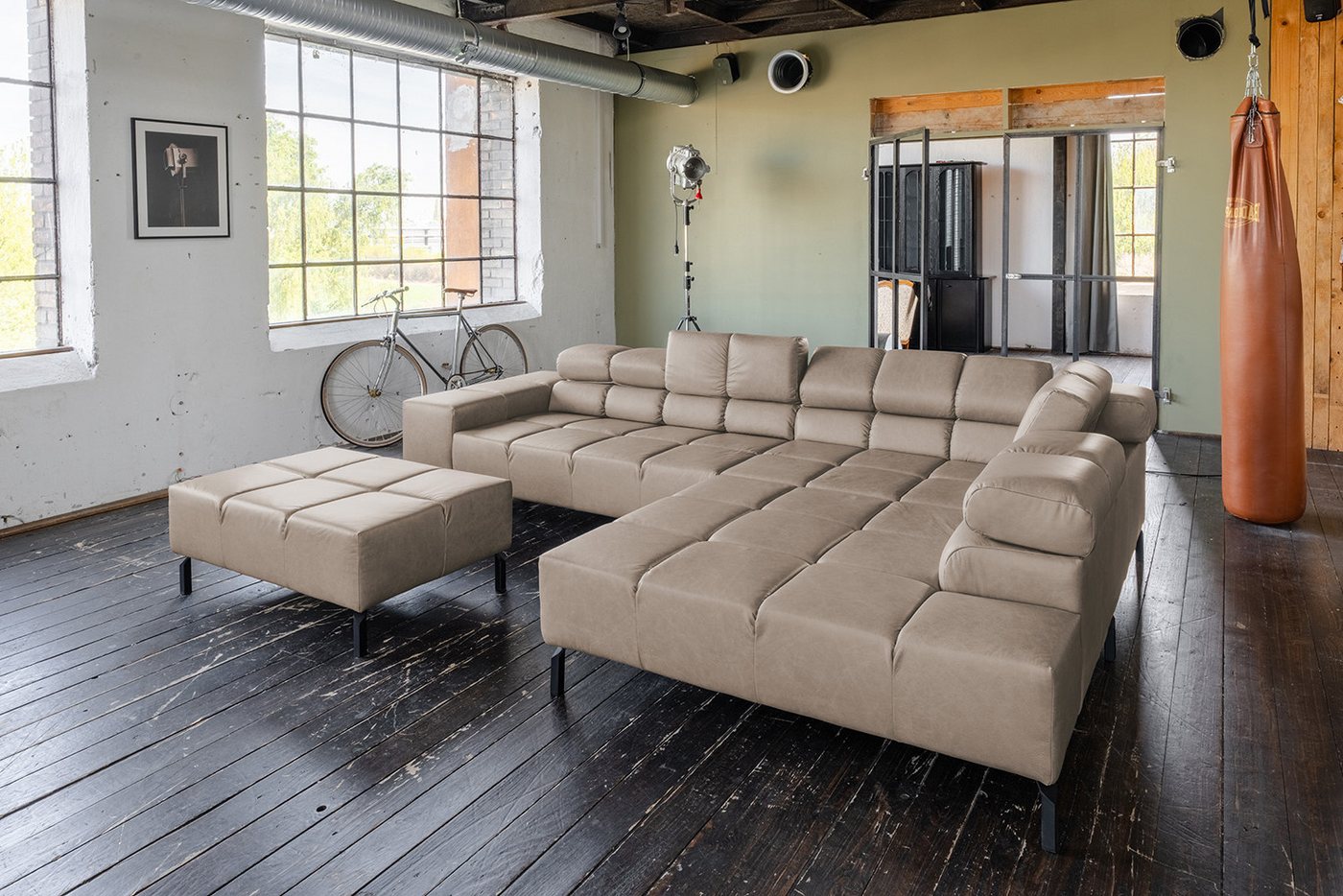 KAWOLA Ecksofa NELSON, L-Form rechts oder links Leder mit Hocker verschiedene Farben KAWOLA Ecksofa NELSON, L-Form rechts oder links Leder mit Hocker verschiedene Farben von KAWOLA