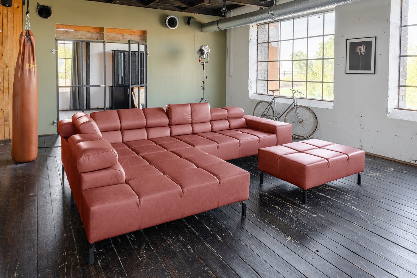 KAWOLA Ecksofa NELSON, L-Form rechts oder links Leder mit Hocker verschiedene Farben KAWOLA Ecksofa NELSON, L-Form rechts oder links Leder mit Hocker verschiedene Farben von KAWOLA