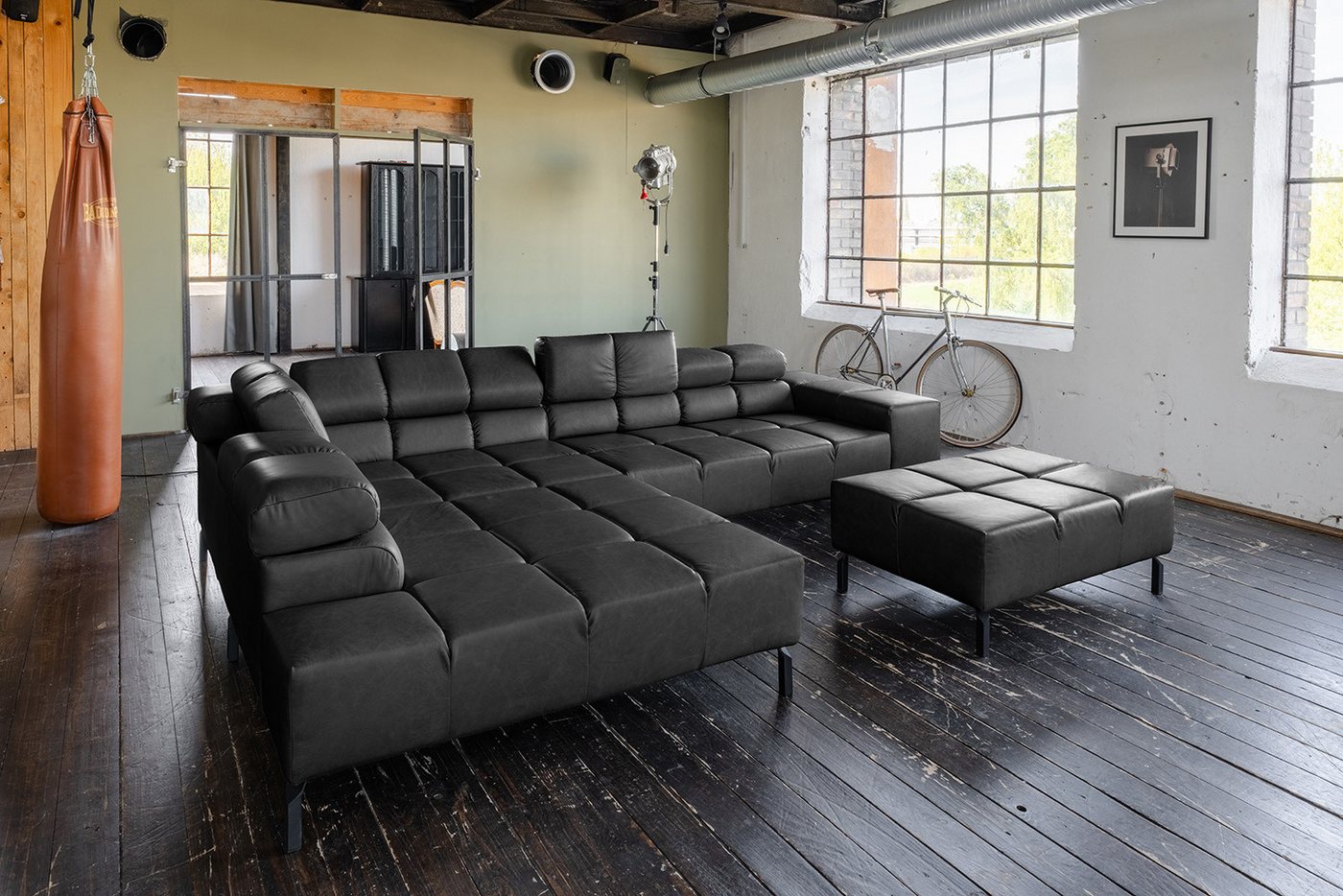 KAWOLA Ecksofa NELSON, L-Form rechts oder links Leder mit Hocker und motorischem Sitzvorzug KAWOLA Ecksofa NELSON, L-Form rechts oder links Leder mit Hocker und motorischem Sitzvorzug von KAWOLA