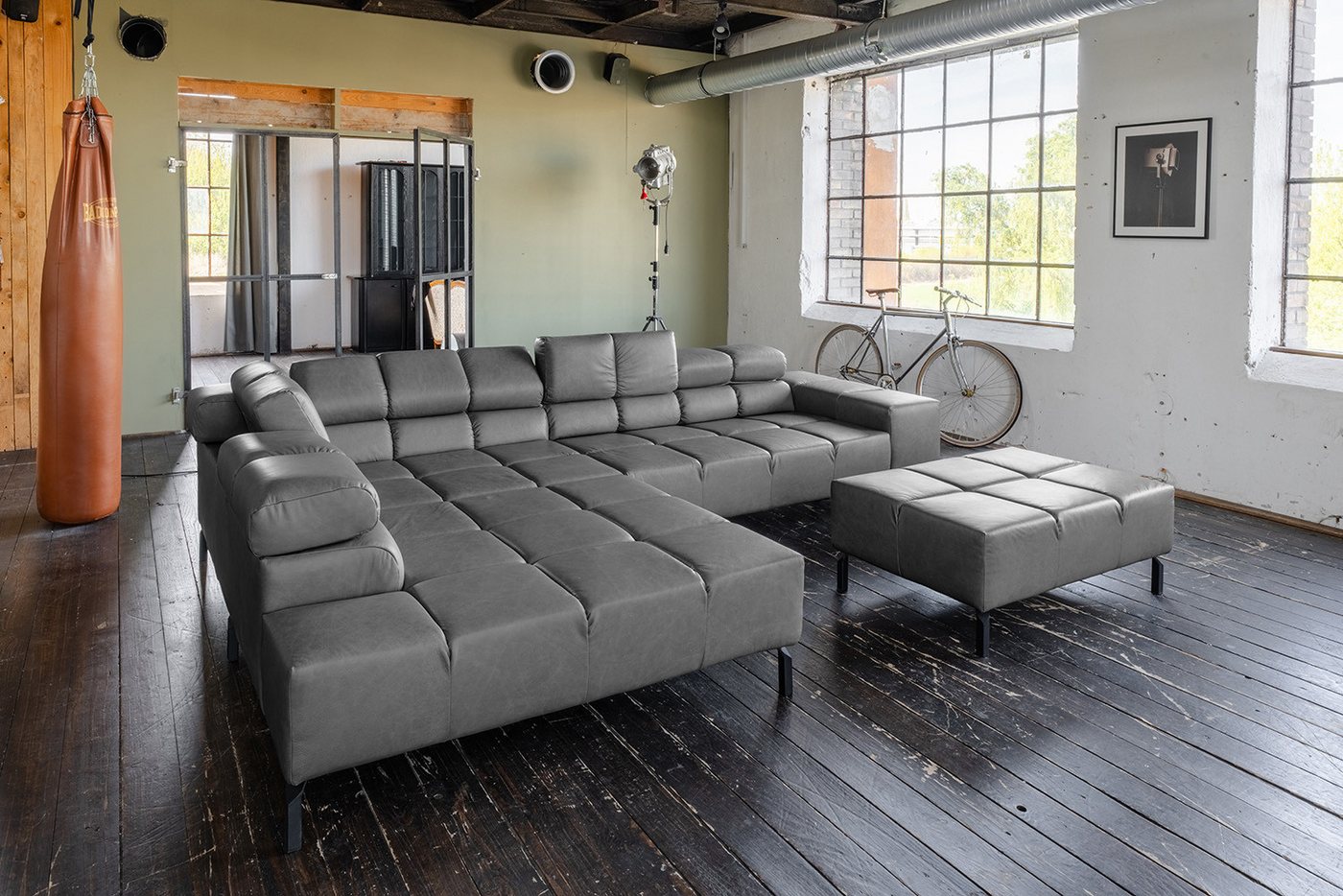 KAWOLA Ecksofa NELSON, L-Form rechts oder links Leder mit Hocker und motorischem Sitzvorzug KAWOLA Ecksofa NELSON, L-Form rechts oder links Leder mit Hocker und motorischem Sitzvorzug von KAWOLA