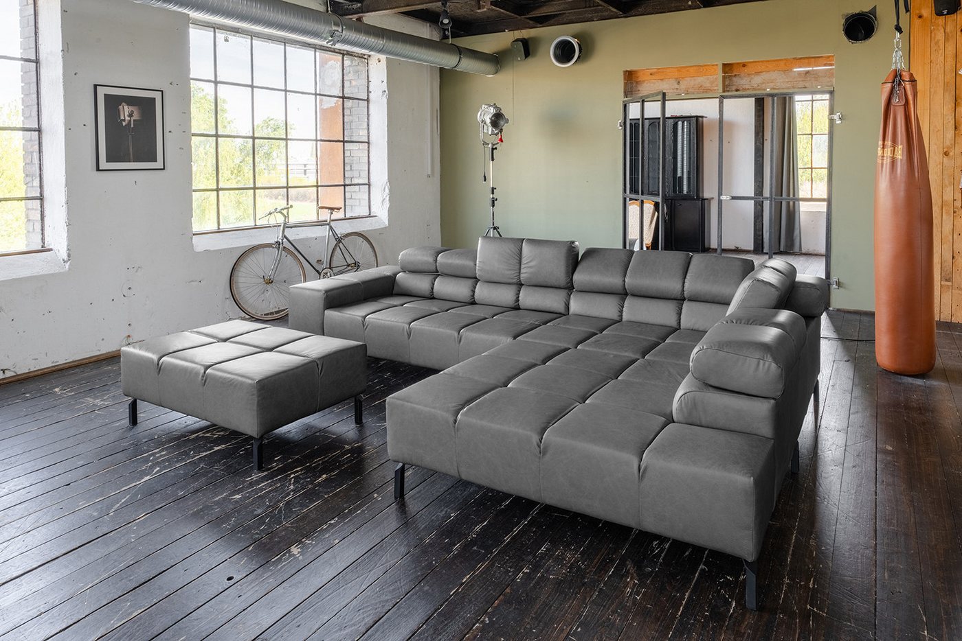 KAWOLA Ecksofa NELSON, L-Form rechts oder links Leder mit Hocker und motorischem Sitzvorzug KAWOLA Ecksofa NELSON, L-Form rechts oder links Leder mit Hocker und motorischem Sitzvorzug von KAWOLA