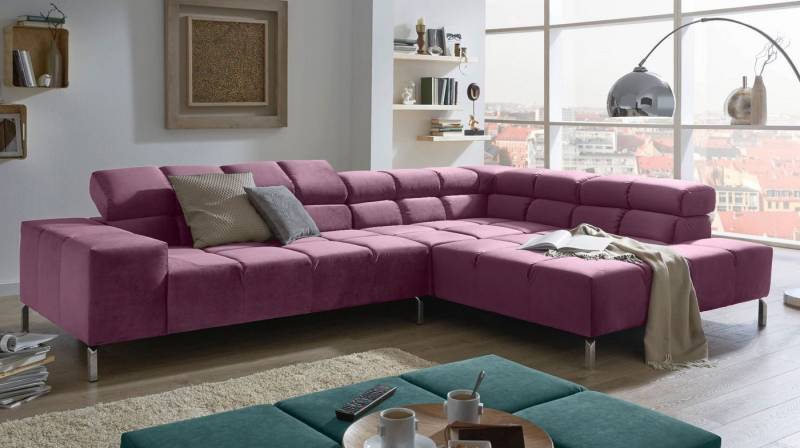 KAWOLA Ecksofa NELSON, Sofa Velvet versch. Ausführungen und versch. Farben von KAWOLA