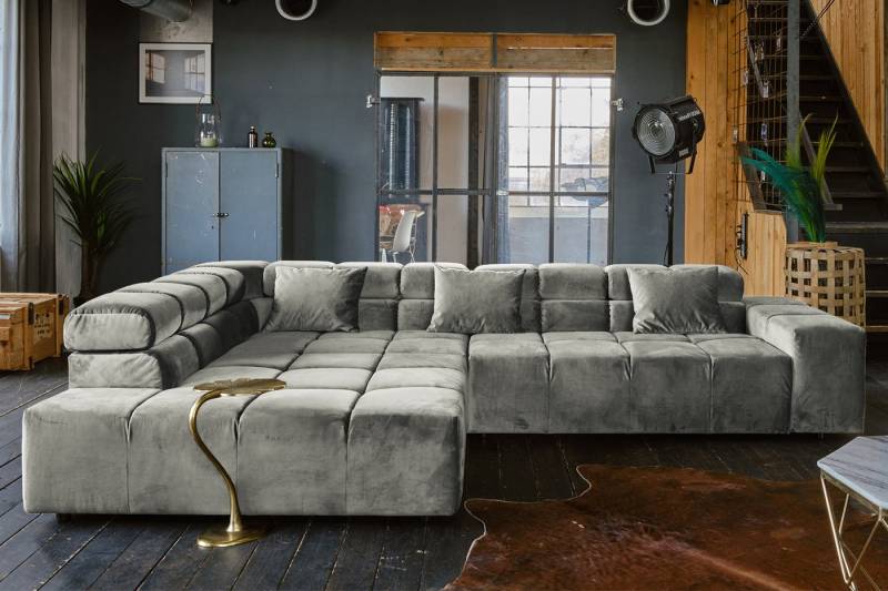 KAWOLA Ecksofa NEVADA, Couch L-Form rechts oder links, mit oder ohne Sitzvorzug Velvet von KAWOLA