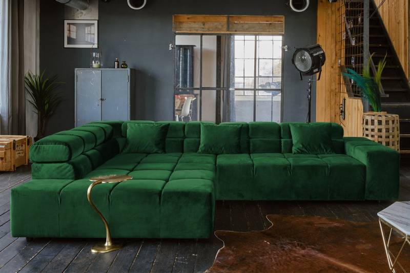 KAWOLA Ecksofa NEVADA, Couch L-Form rechts oder links, mit oder ohne Sitzvorzug Velvet von KAWOLA