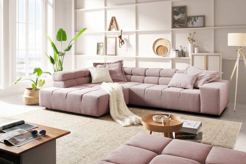 KAWOLA Ecksofa NEVADA, L-Form rechts oder links Feincord verschiedene Ausführungen 319x215 cm von KAWOLA